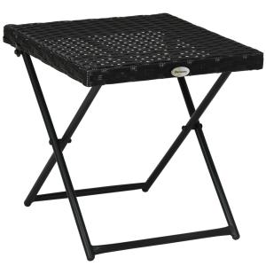 Table basse pliable jardin acier résine tressée imitation r…