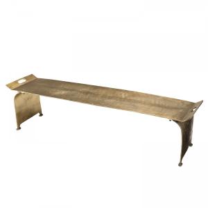 Table basse rectangulaire aluminium doré L163