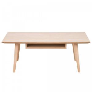 Table basse rectangulaire avec niche en bois clair