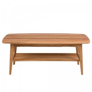 Table basse rectangulaire avec rangements en bois 130x70cm