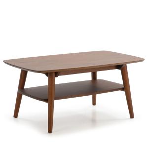 Table basse rectangulaire, bois massif couleur noyer, 100 c…