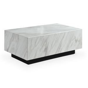 Table basse rectangulaire effet  marbre blanc