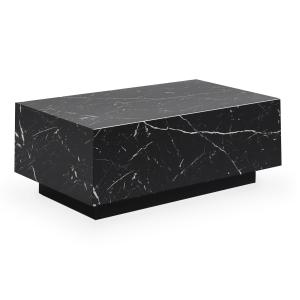 Table basse rectangulaire effet marbre noir