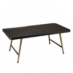 Table basse rectangulaire en aluminium plateau noir pieds d…