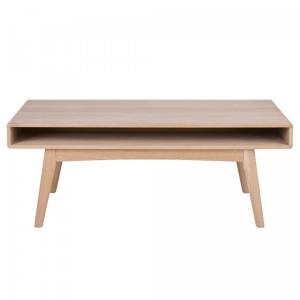 Table basse rectangulaire en bois 130x70cm avec niche natur…