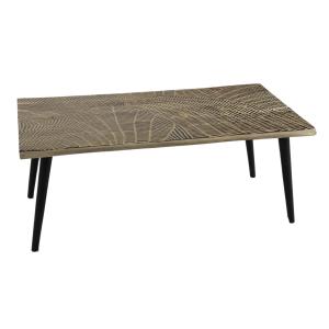 Table basse rectangulaire en bois sculpté
