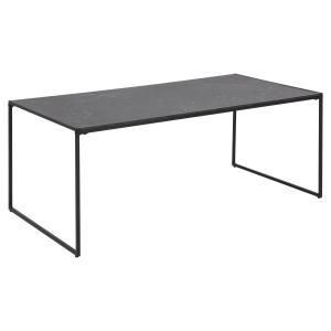 Table basse rectangulaire en mélaminé et métal noir