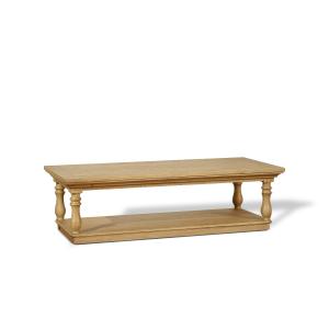 Table basse rectangulaire en pin teinte claire