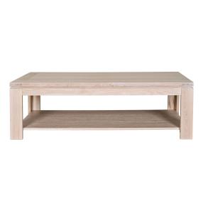 Table basse rectangulaire finition bois chêne blanchi massi…