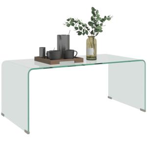 Table basse rectangulaire verre trempé transparent