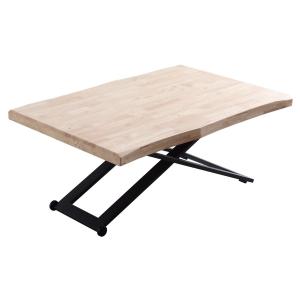 Table basse rehaussable bois et acier noir L120