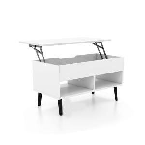 Table basse relevable à bar à gaz blanc 80x 40x 44,5cm