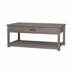 Table basse relevable en décor bois gris
