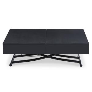 Table basse relevable noir mat