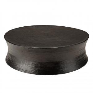 Table basse ronde 118x118cm en aluminium noir