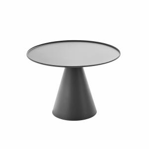 Table basse ronde 60 cm en acier gris anthracite Gomba