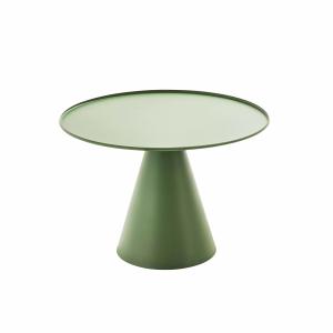 Table basse ronde 60 cm en acier vert cactus