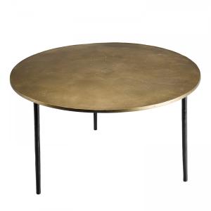 Table basse ronde aluminium doré D80