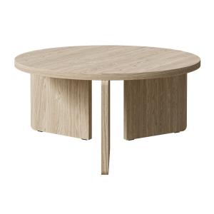 Table basse ronde aspect bois clair 85 cm