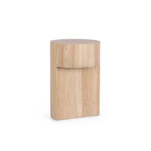 Table basse ronde contemporaine en bois naturel D38