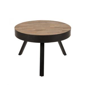 Table basse ronde D58 cm en teck recyclé Medium bois