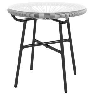 Table basse ronde de jardin en résine et métal gris