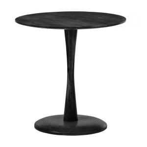 Table basse ronde Diam50 cm en bois de Manguier massif noir