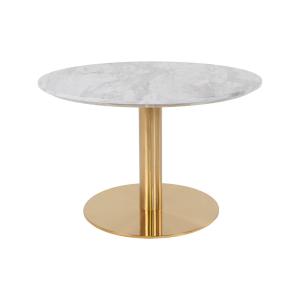Table basse ronde effet marbre 70cm or