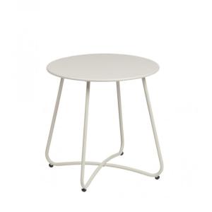 Table basse ronde en acier beige