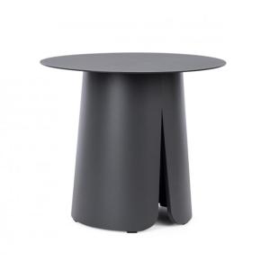 Table basse ronde en aluminium anthracite