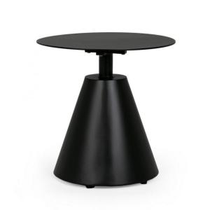 Table basse ronde en aluminium noir