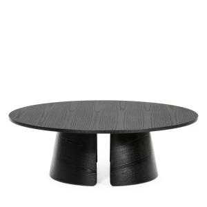 Table basse ronde en bois D110cm noir