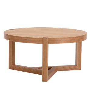 Table basse ronde en bois D81cm bois clair