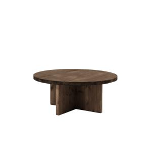 Table basse ronde en bois de sapin marron Ø60x33,2cm