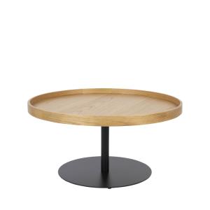 Table basse ronde en bois et métal D70cm bois clair