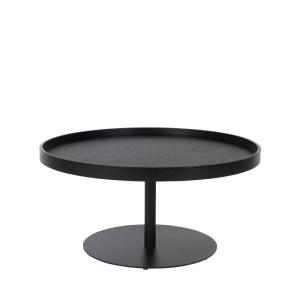 Table basse ronde en bois et métal D70cm noir