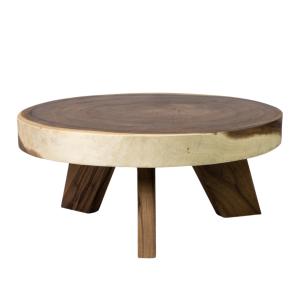 Table basse ronde en bois naturel 30x70