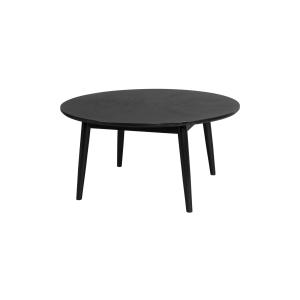 Table basse ronde en bois noir