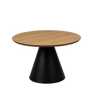 Table basse ronde en bois ø65cm - Bois clair et noir