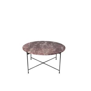 Table basse ronde en marbre et pieds en métal noir D70