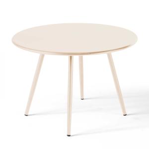 Table basse ronde en métal ivoire 50 cm