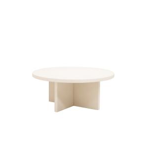 Table basse ronde en microciment blanc cassé de Ø80x33cm