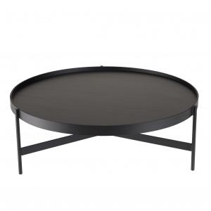 Table basse ronde noire 102x102cm piètement métal