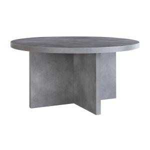 Table basse ronde, panneau stratifié effet microciment 80cm