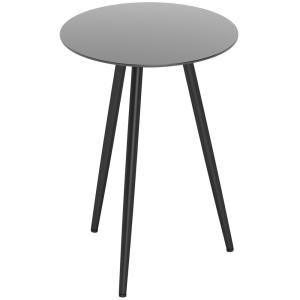 Table basse ronde table d'appoint verre trempé et acier noi…