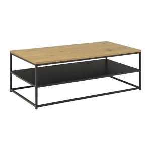 Table basse style industriel 120 cm bois / noir