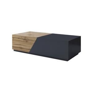 Table basse style industriel 124 cm bois / gris