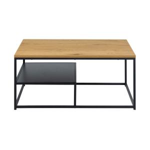 Table basse style industriel 90 cm bois / noir