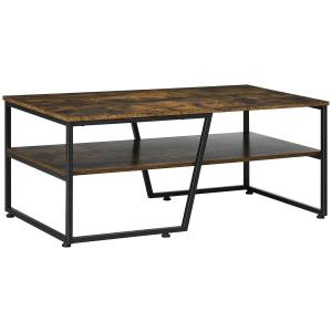 Table basse style industriel étagère acier noir aspect bois…
