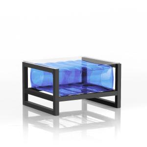 Table basse tpu bleu cadre en aluminium